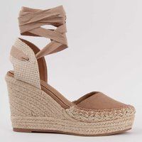 Keil-Espadrille mit Knöchelschnürung