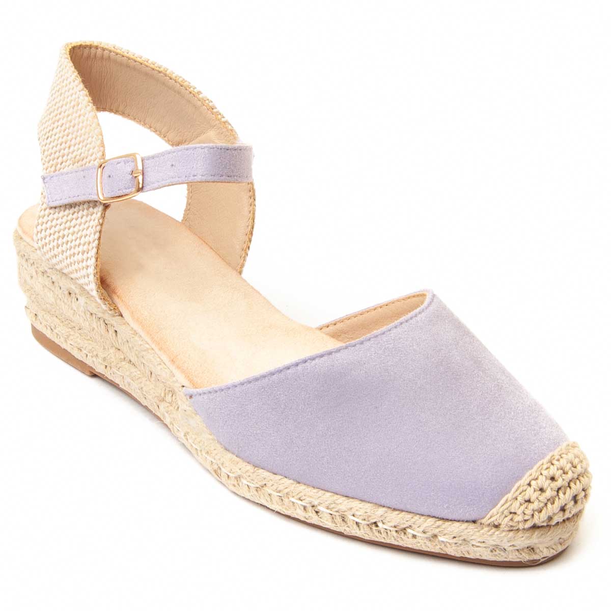 Keil-Espadrille-Sandalen in Wildleder-Optik