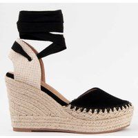 Keil-Espadrilles mit Knöchelschnürung