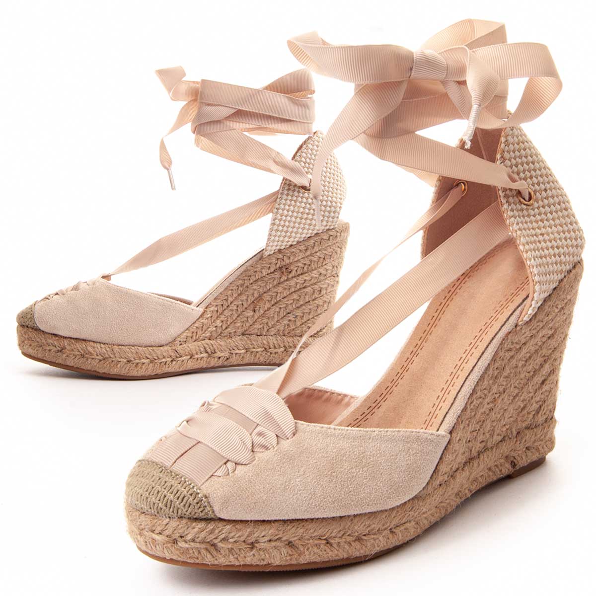 Keil-Espadrilles mit Bandschnürung