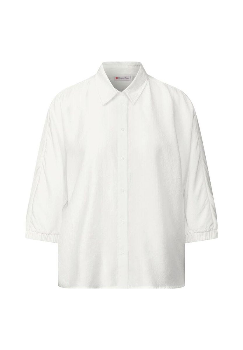 Locker geschnittenes Poplin-Hemd mit 3/4-Ärmeln
