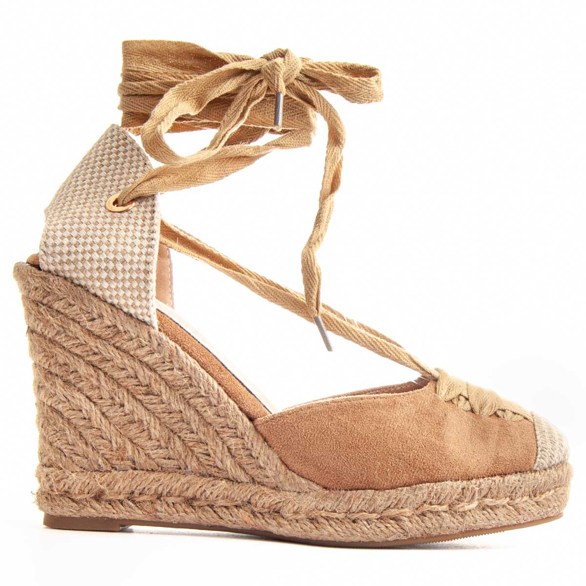 Espadrille-Wedges mit Schnürung