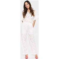 Gerade Hose mit Allover-Lochstickerei