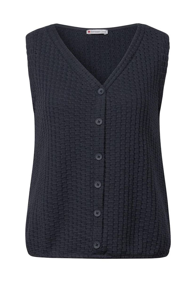 Strukturierte Strickweste mit Knopfleiste