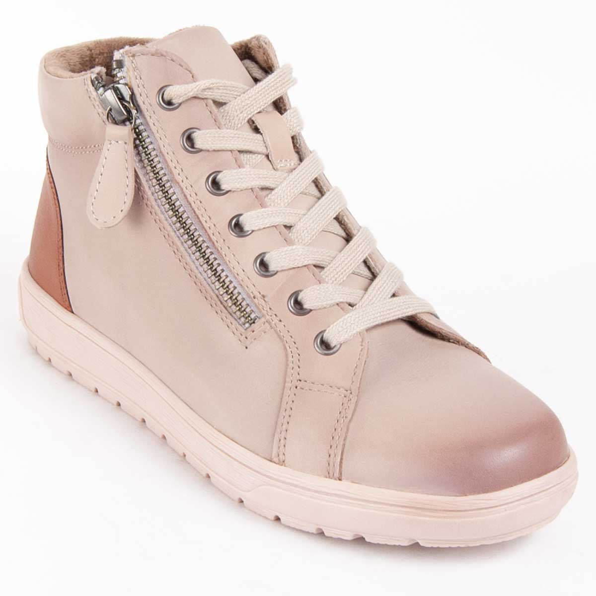 Leder High-Top Sneaker mit Reißverschluss