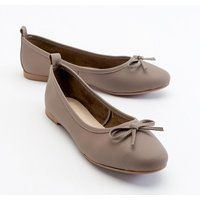 Klassische Leder-Ballerinas mit Schleife