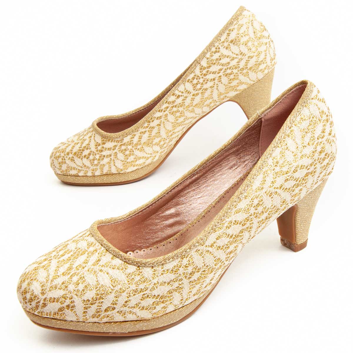 Elegante schimmernde Spitzen-Pumps