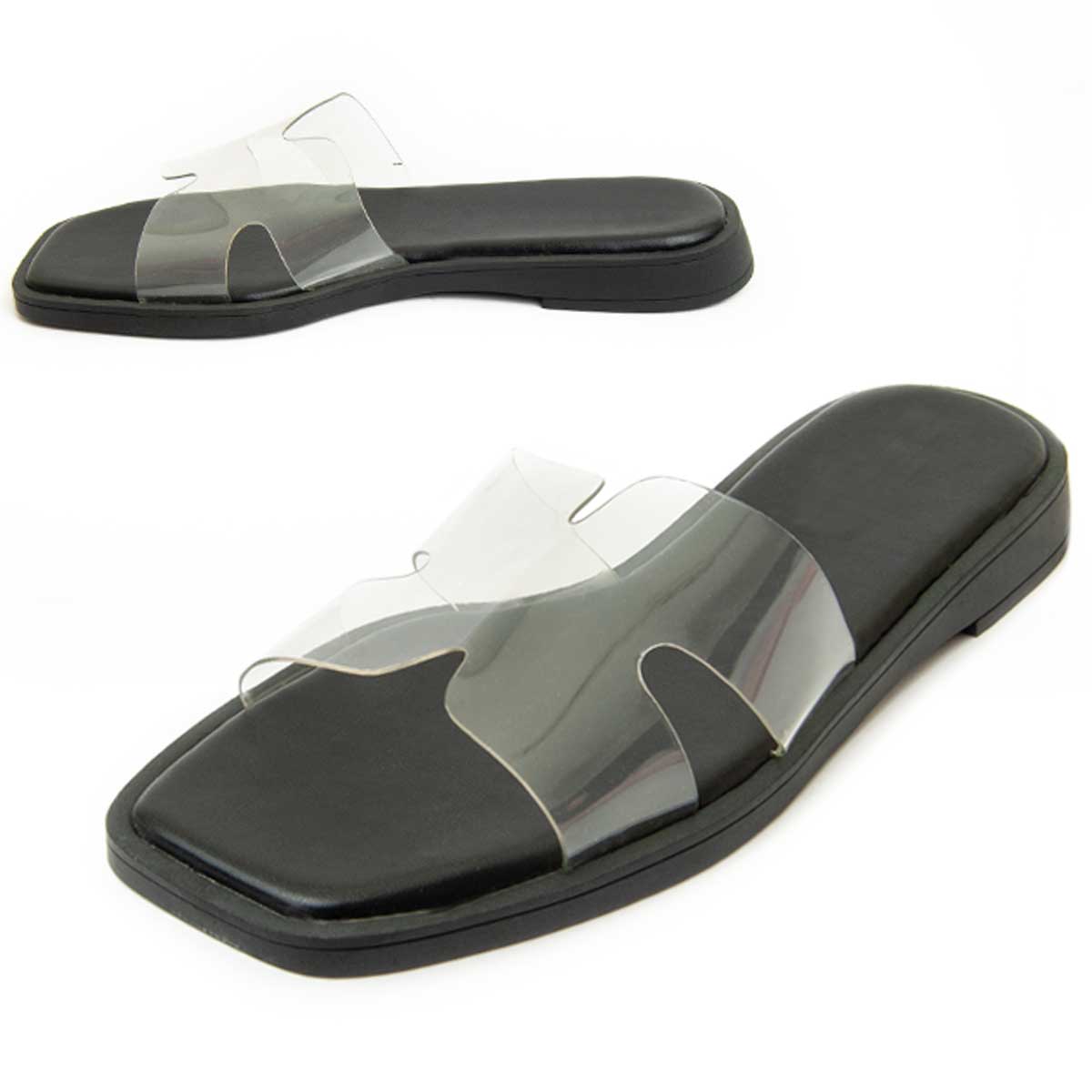 Minimalistische Sandale mit Transparentem Riemen