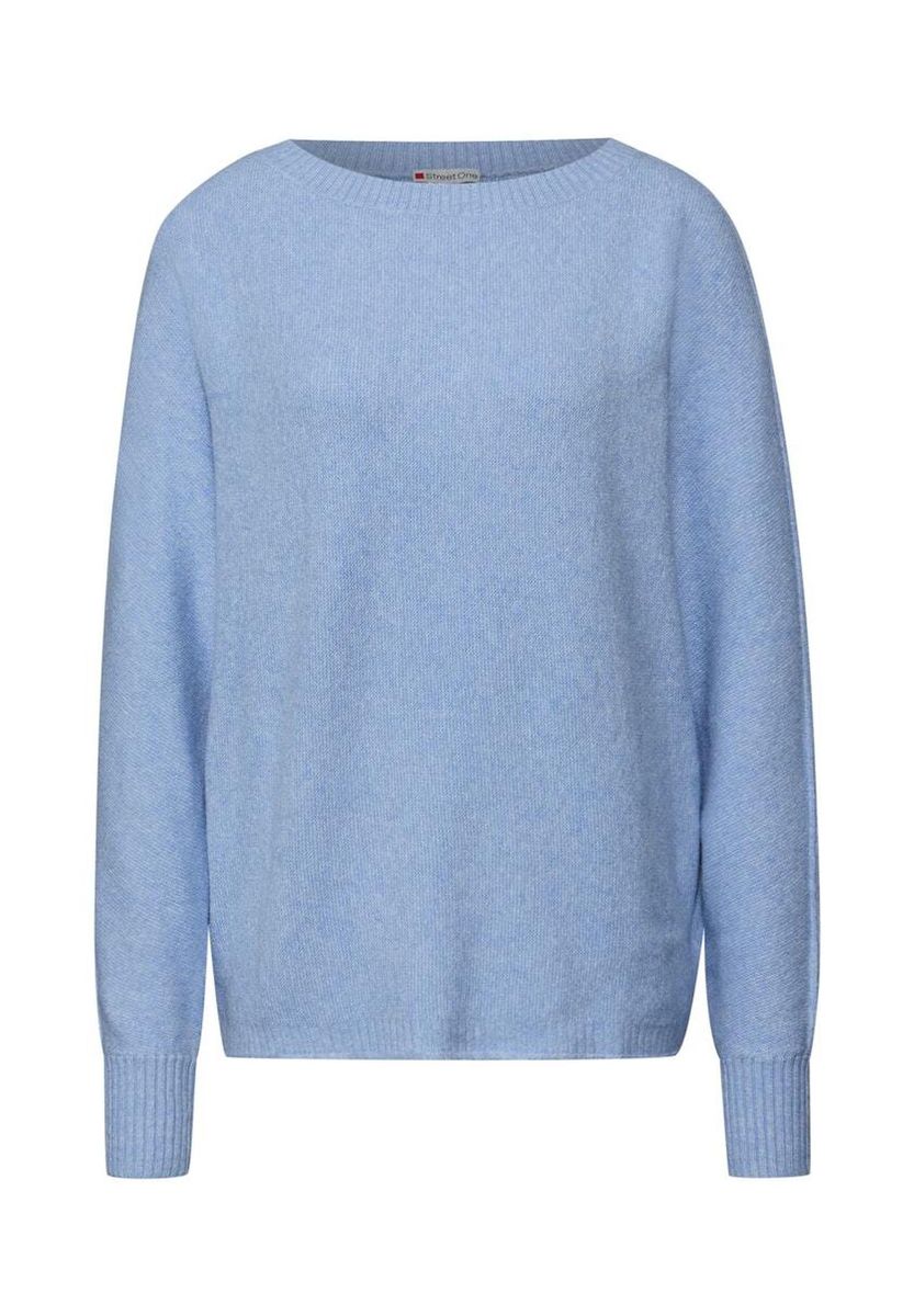 Strickpullover mit entspanntem Bootsausschnitt