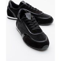 Wildleder-Sneaker mit Strass-Besatz