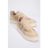 Plateau-Sneaker mit Denim-Details