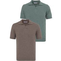 Kurzärmeliges Set aus Strickpoloshirts