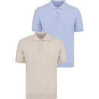 Strick-Poloshirt 2er-Pack Kurzarm