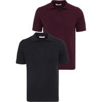 Kurzärmelige Strickpoloshirts im Doppelpack