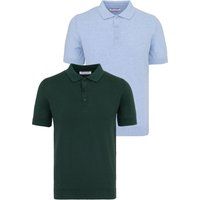 Kurzärmelige Strick-Poloshirts im Doppelpack