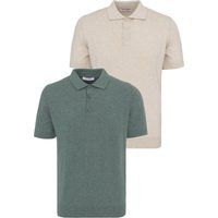 Kurzarm-Strickpoloshirts im 2er-Pack