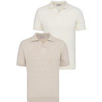 Kurzarm-Strickpoloshirt 2er-Pack