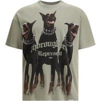Baumwoll-T-Shirt mit Dobermann-Grafik