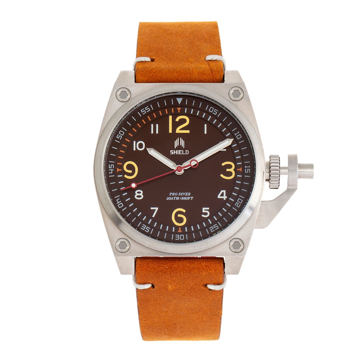 Robuste Taucheruhr mit Lederarmband