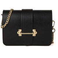 Leder-Umhängetasche mit Kettengurt