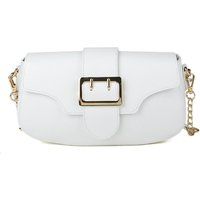 Genarbte Ledertasche mit Schnallendetail