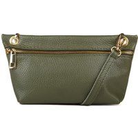 Schultertasche aus genarbtem Leder