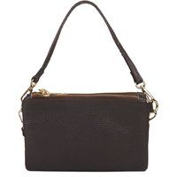 Schultertasche aus genarbtem Leder
