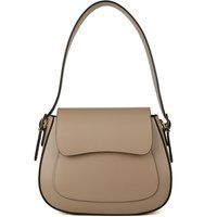 Elegante geschwungene Leder-Schultertasche