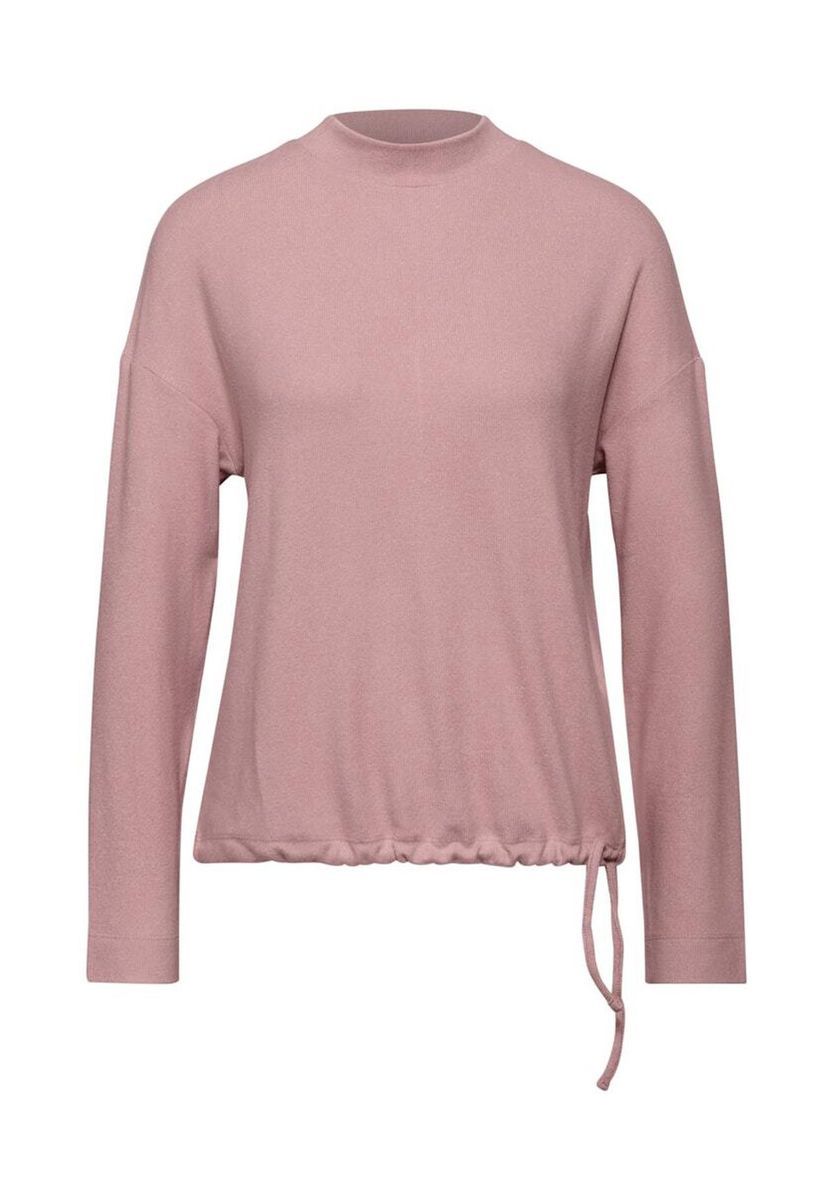 Strickoberteil mit lockerem Stehkragen