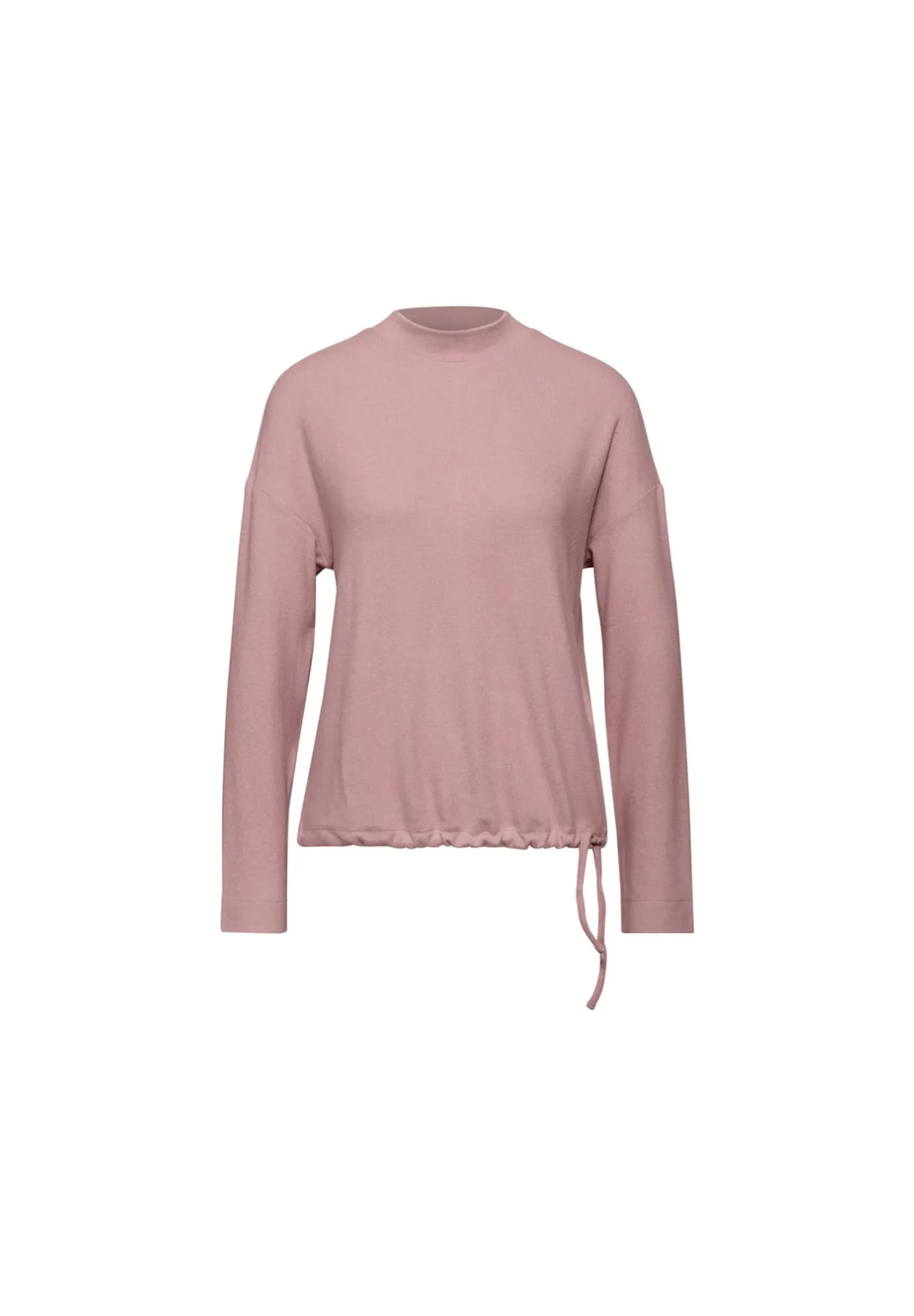 Langarmshirt mit Stehkragen und Kordelzug