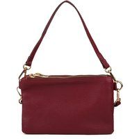 Kleine Schultertasche aus genarbtem Leder