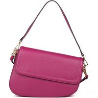 Asymmetrische Schultertasche aus genarbtem Leder