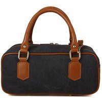 Strukturierte Bowlingtasche aus Canvas und Leder
