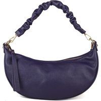 Halbmond-Schultertasche mit Raffungen