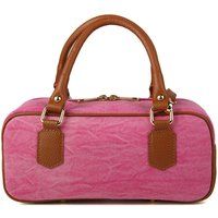 Strukturierte Barrel-Handtasche aus Leder