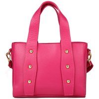 Kleine Lederhandtasche mit Nieten