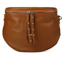 Satteltasche aus genarbtem Leder mit Nieten