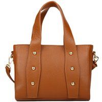 Boxy Leder-Tote mit Nieten