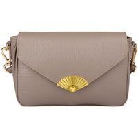 Elegante Leder-Überschlagtasche mit Fächerverschluss