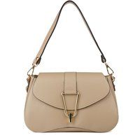 Klassische Lederhandtasche mit Überschlag