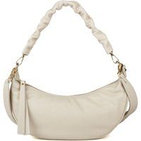 Leder-Schultertasche mit gerafftem Henkel
