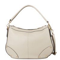 Hobo-Schultertasche aus genarbtem Leder