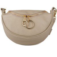 Halbmond-Tasche aus genarbtem Leder