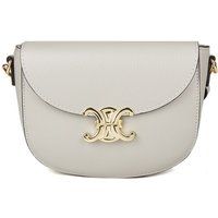 Elegante Leder-Satteltasche mit Goldverschluss