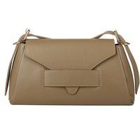 Minimalistische Leder-Schultertasche mit Klappe
