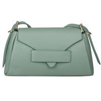 Minimalistische Leder-Schultertasche mit Überschlag