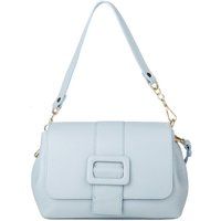 Schultertasche aus genarbtem Leder mit Schnalle