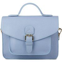 Strukturierte Satchel-Tasche aus genarbtem Leder