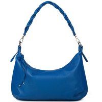 Leder-Schultertasche mit geflochtenem Henkel