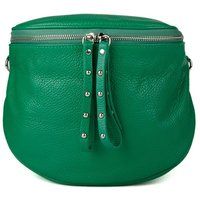 Halbmondtasche aus genarbtem Leder